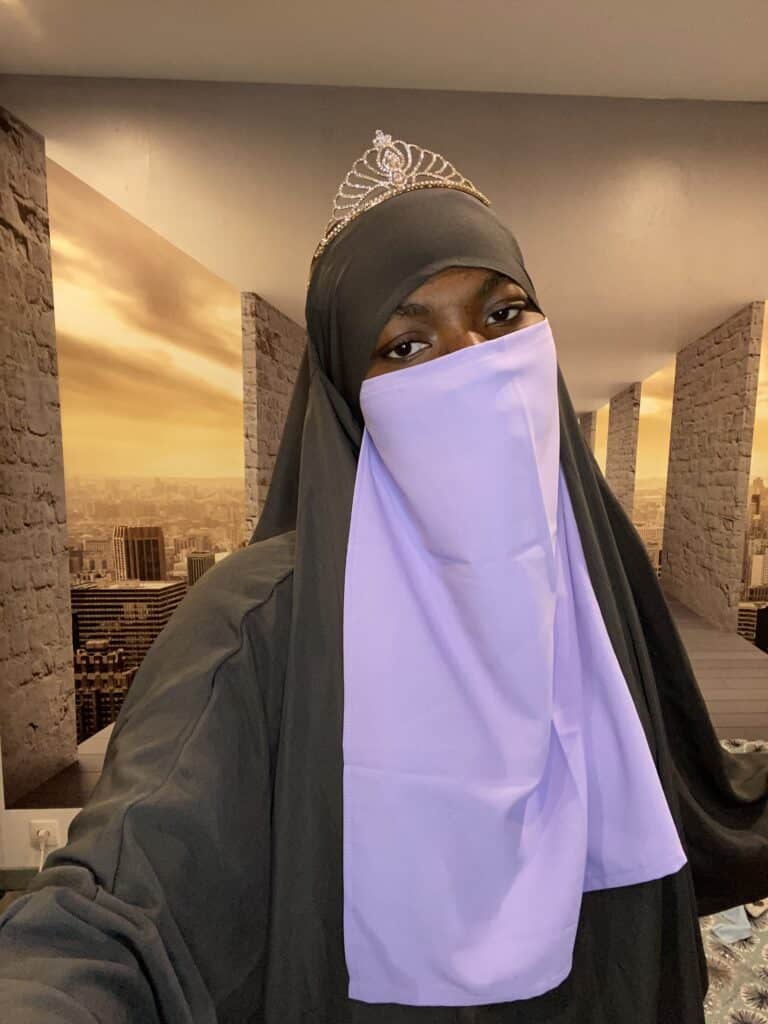 Half-Niqab Soie de Medine Lila