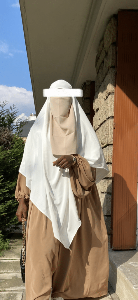 Half-Niqab Soie de Medine Beige