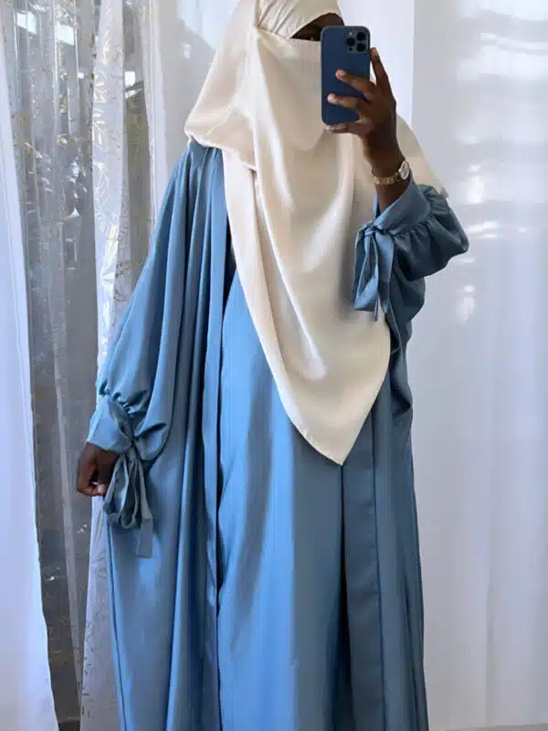 ENSEMBLE SATIN sous Abaya +kimono