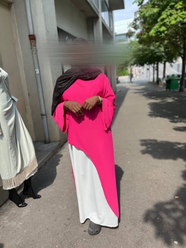 Abaya HALIMA double FUSHIA