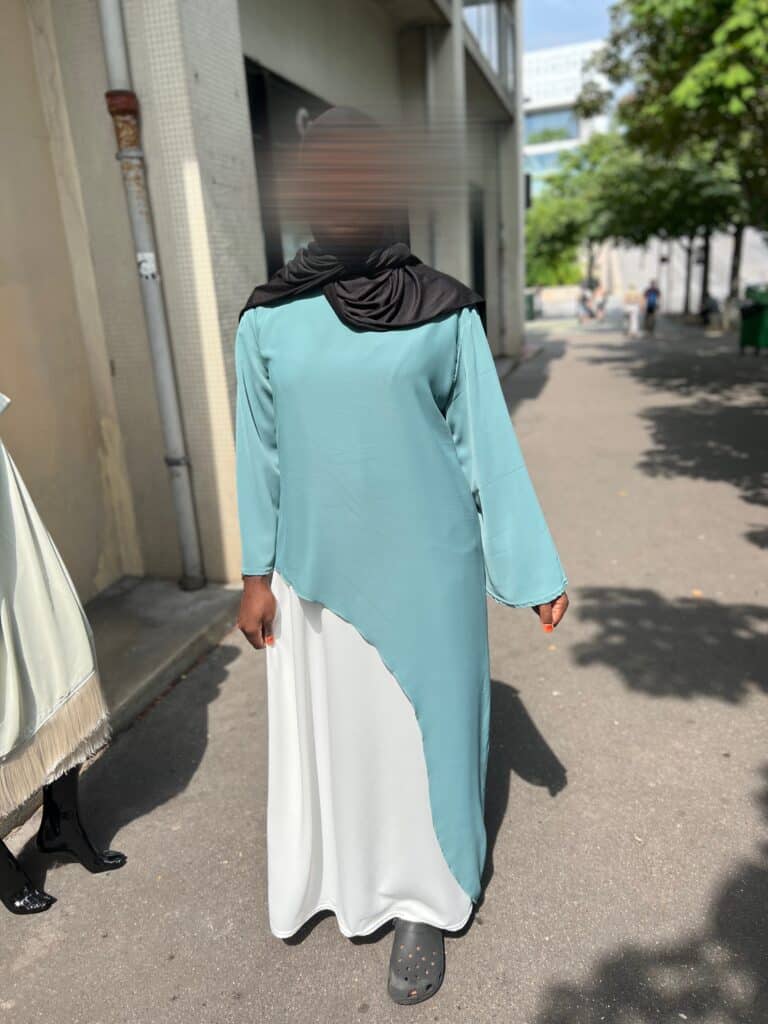 Abaya HALIMA double TURQUOISE