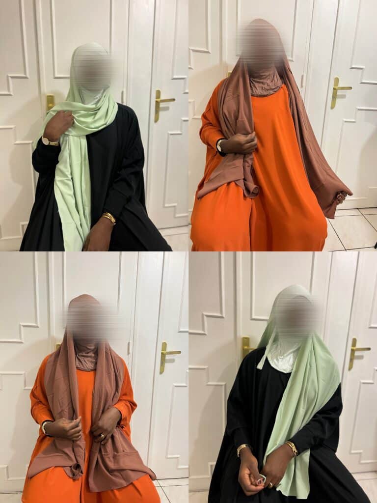 Hijab cagoule intégré soie de Medine