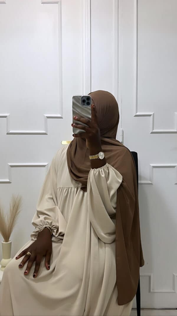 hijab mouseline, couleur cappuccino