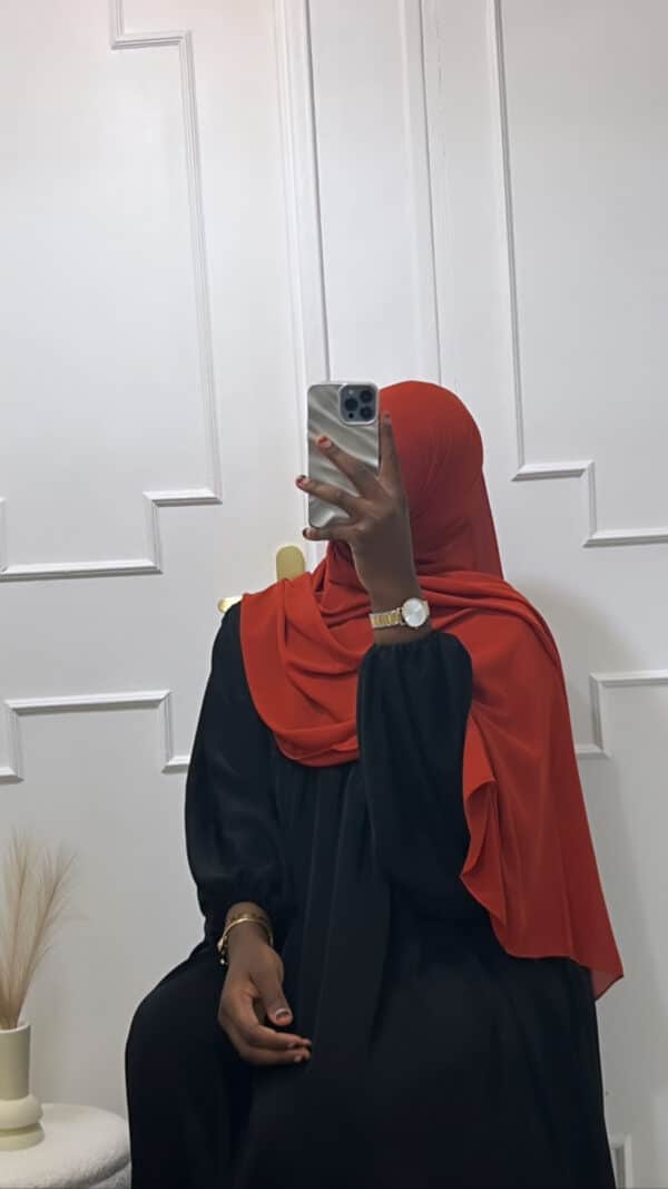 hijab mousseline, couleur rouille