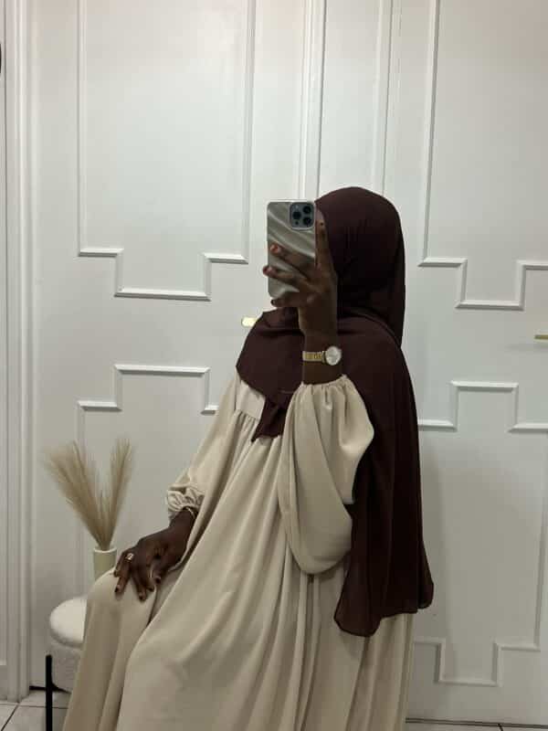 hijab mouseline, couleur marron