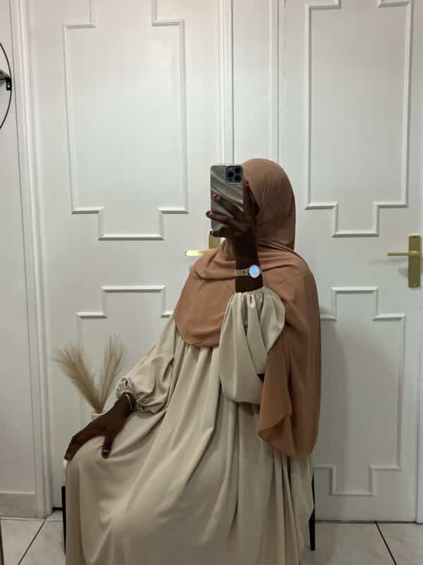 hijab mouseline, couleur abricot