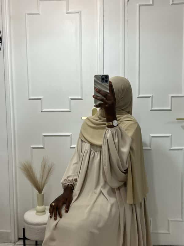 hijab mouseline, couleur beige