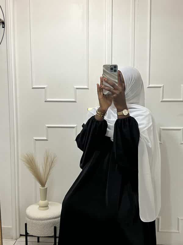 hijab mousseline, couleur blanc