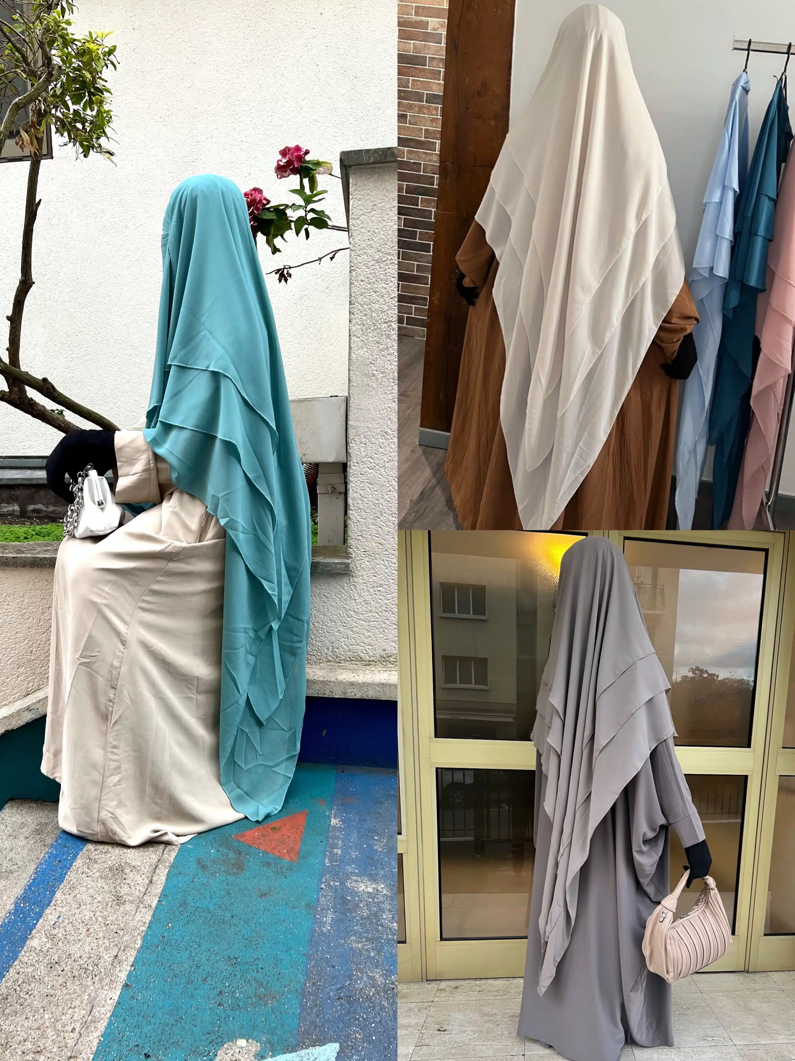 Khimar Mousseline 3 voiles