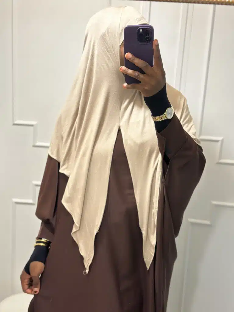 Khimar jersey court avec zip