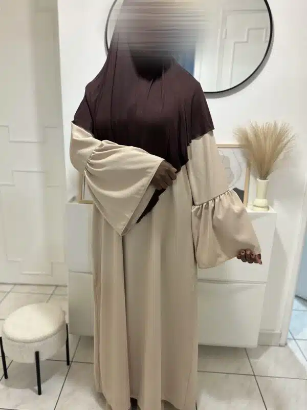 Abaya MERYEM en soie de Medine BEIGE