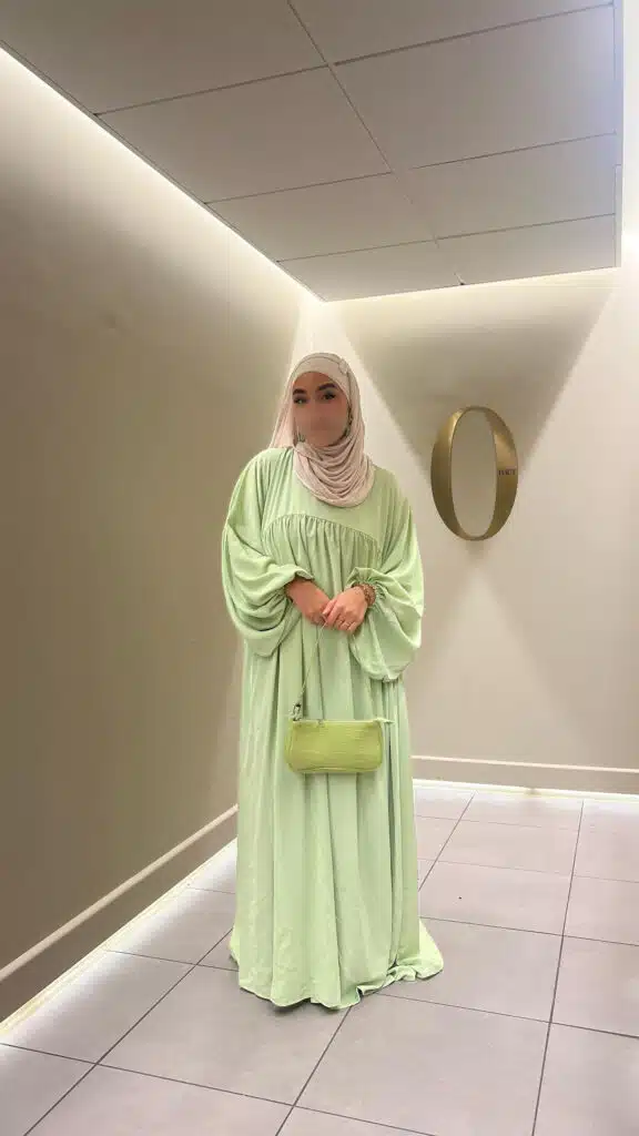 abaya vert anis