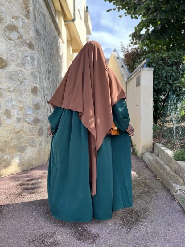 Abaya BAYO soie de medine manches bouffantes, couleur indigo