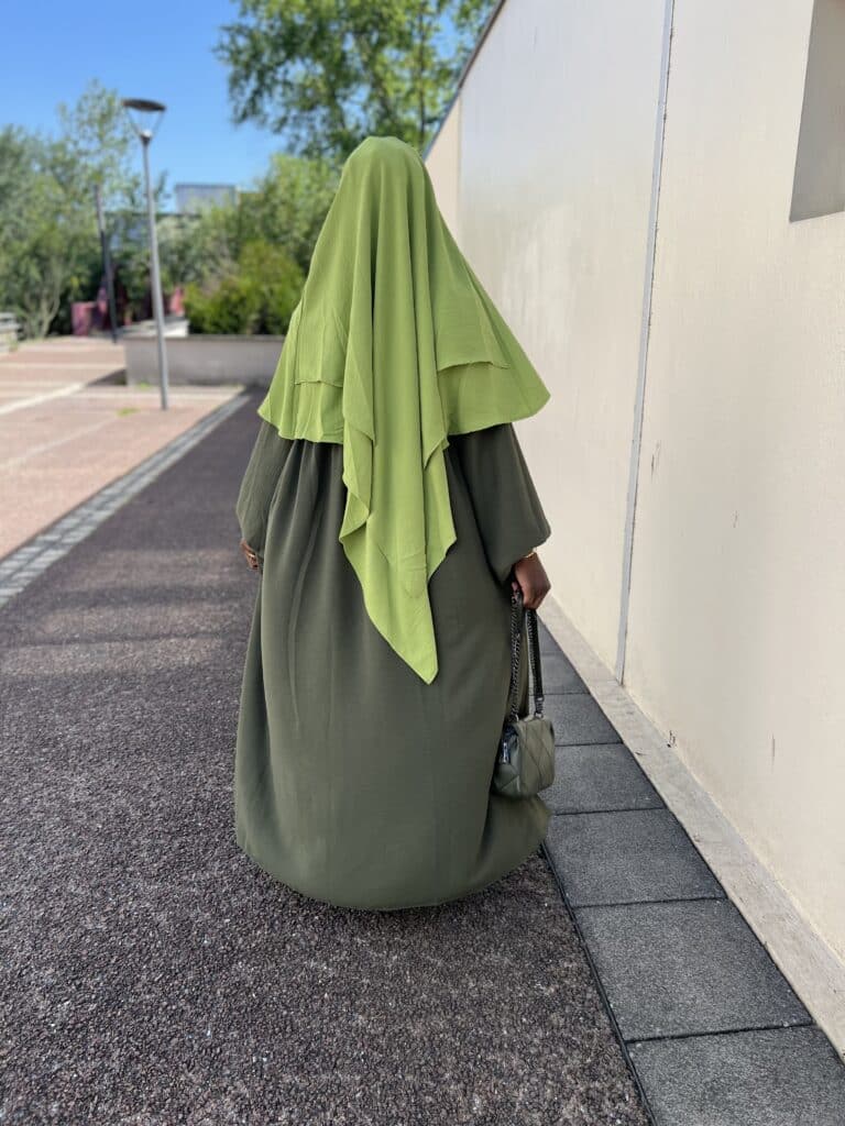 khimar jazz double voile, couleur olive