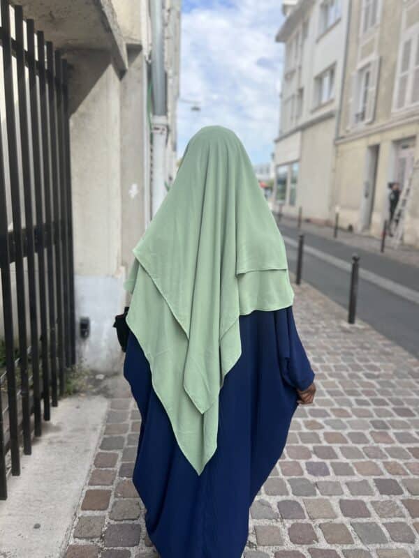 khimar jazz double voile, couleur vert pomme