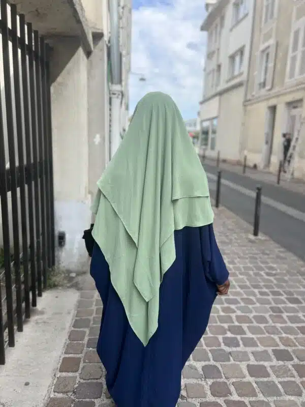 khimar jazz double voile, couleur vert pomme