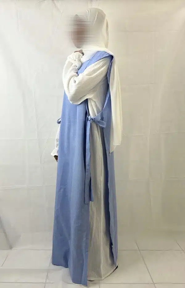 Abaya syrine 2 pièces bleu clair