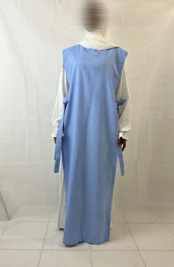 Abaya syrine 2 pièces bleu clair