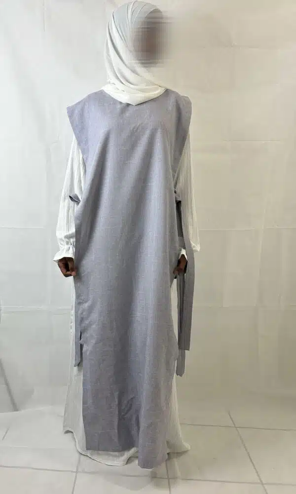 Abaya syrine 2 pièces gris