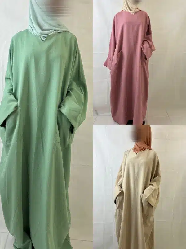 Abaya LÉNA Tissu Effet Lin