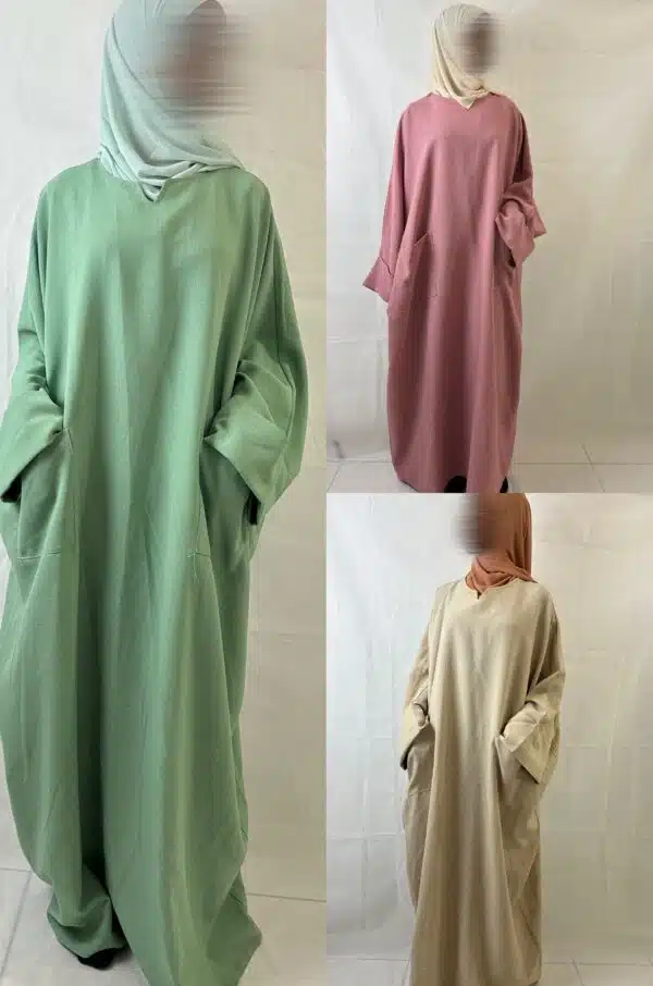 Abaya LÉNA Tissu Effet Lin