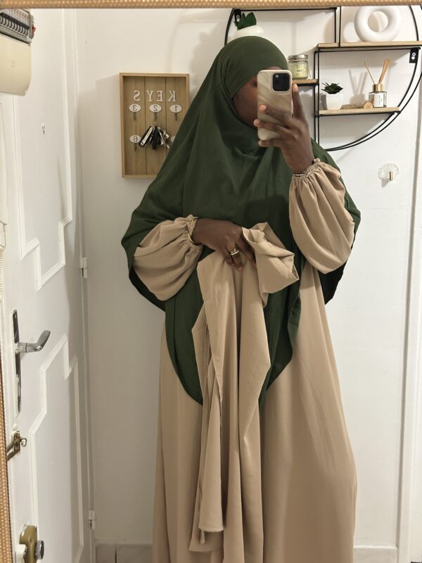 Abaya Nora 2 pièces Beige Foncé – Image 2