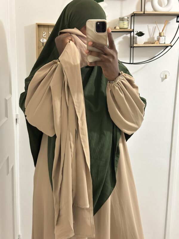 Abaya Nora 2 pièces Beige Foncé – Image 3