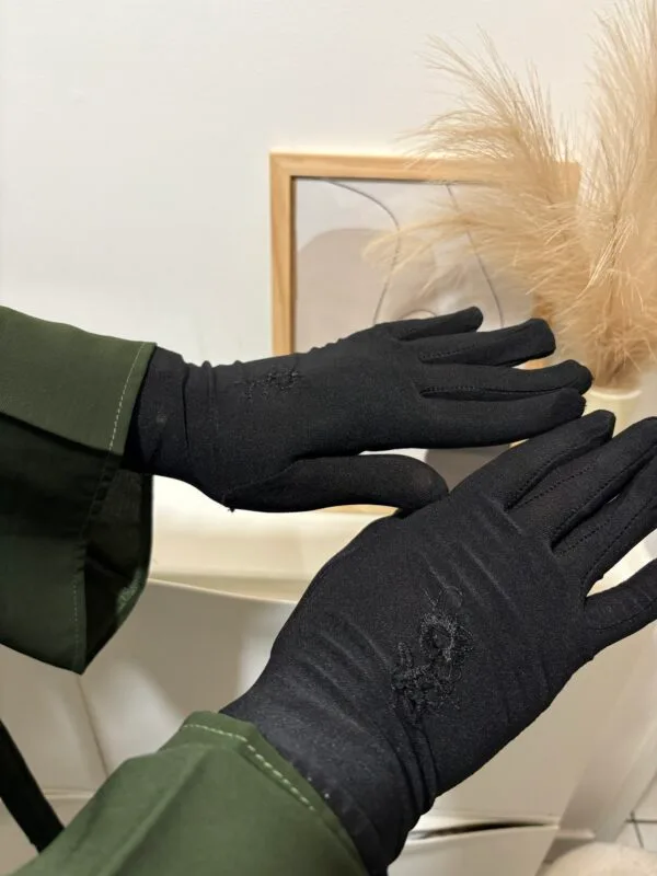 Gants tactiles fleur