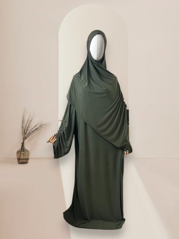 Abaya pour prière en jersey 2 pièces - Abaya + hijab-Photoroom