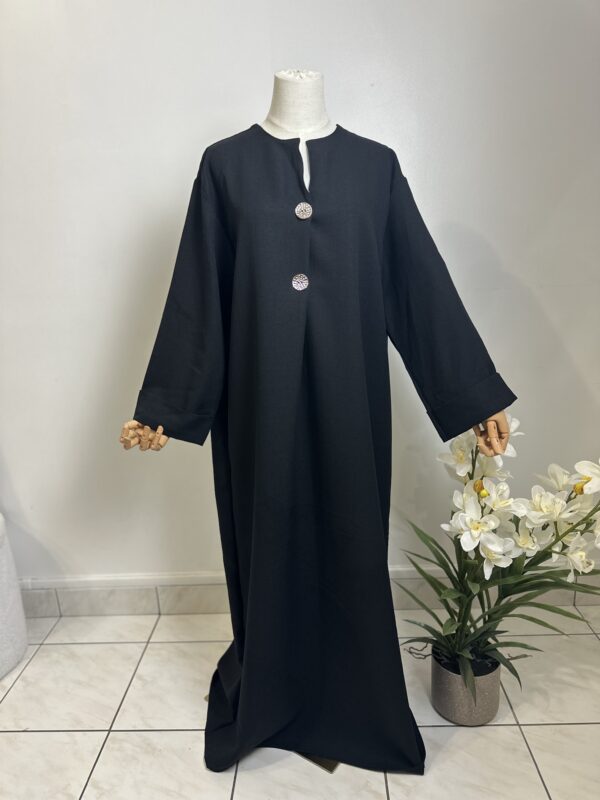 Abaya droite effet lin – Image 10