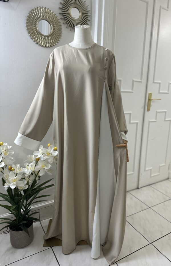 Abaya Bicolore Satiné – Image 2