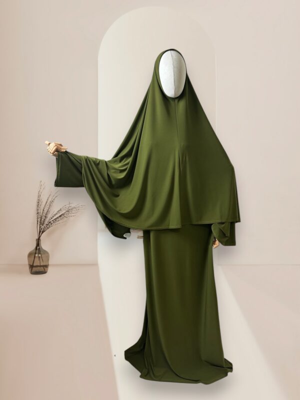 Abaya pour prière en jersey 2 pièces - Abaya + khimar