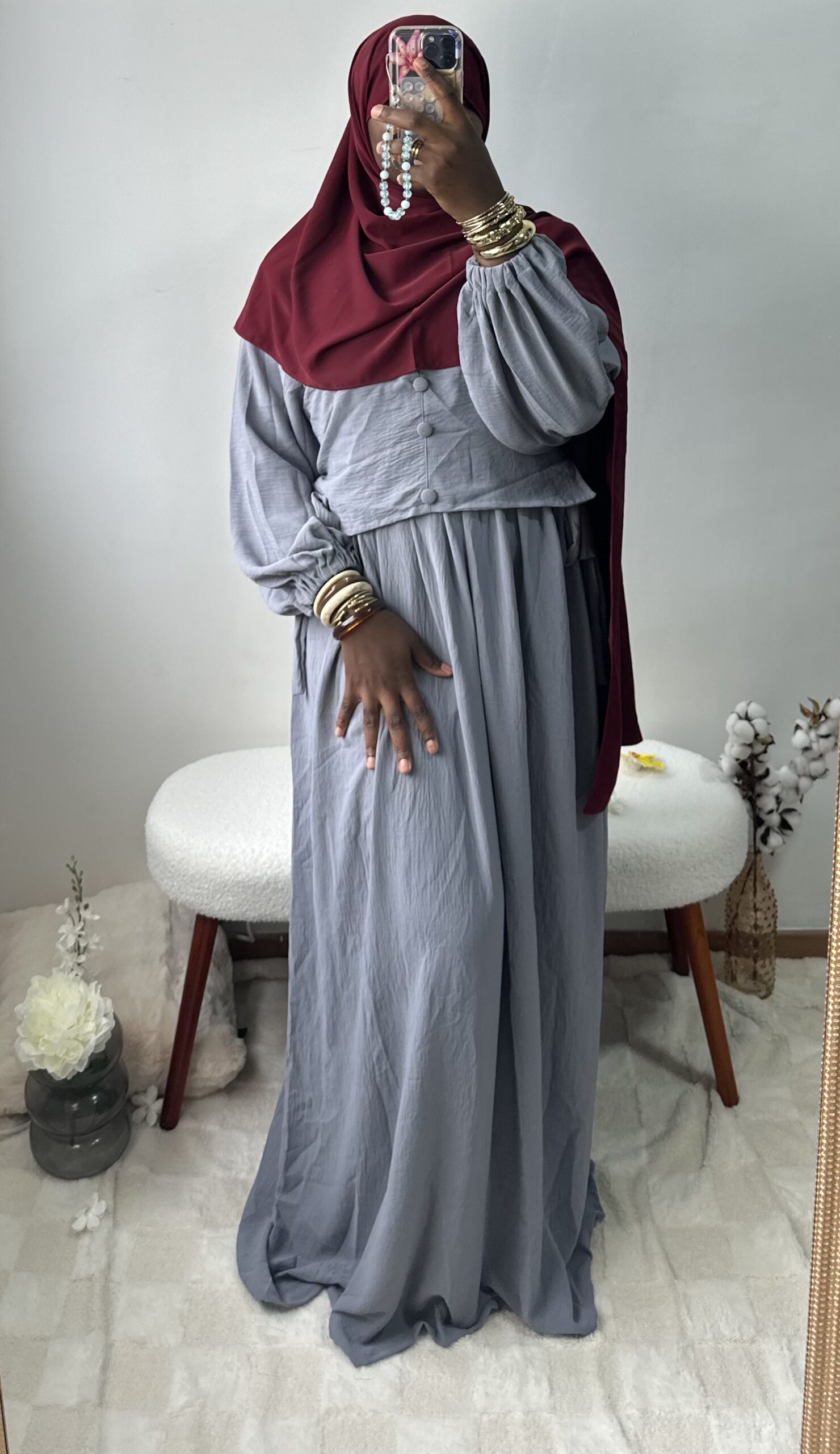 Abaya jazz manches ballon – Image 3