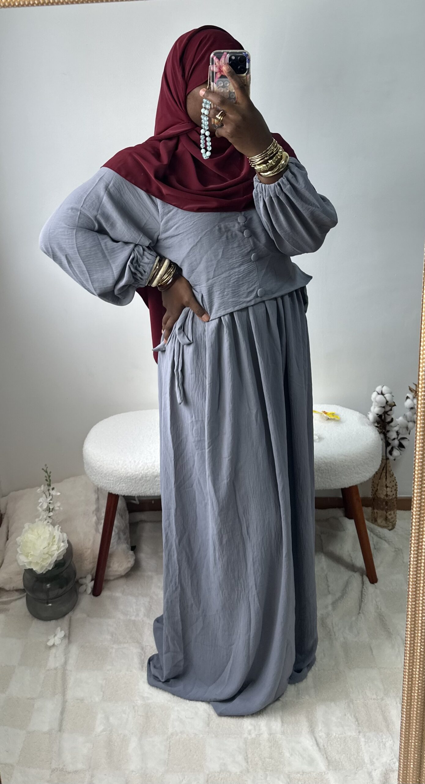 Abaya jazz manches ballon – Image 4