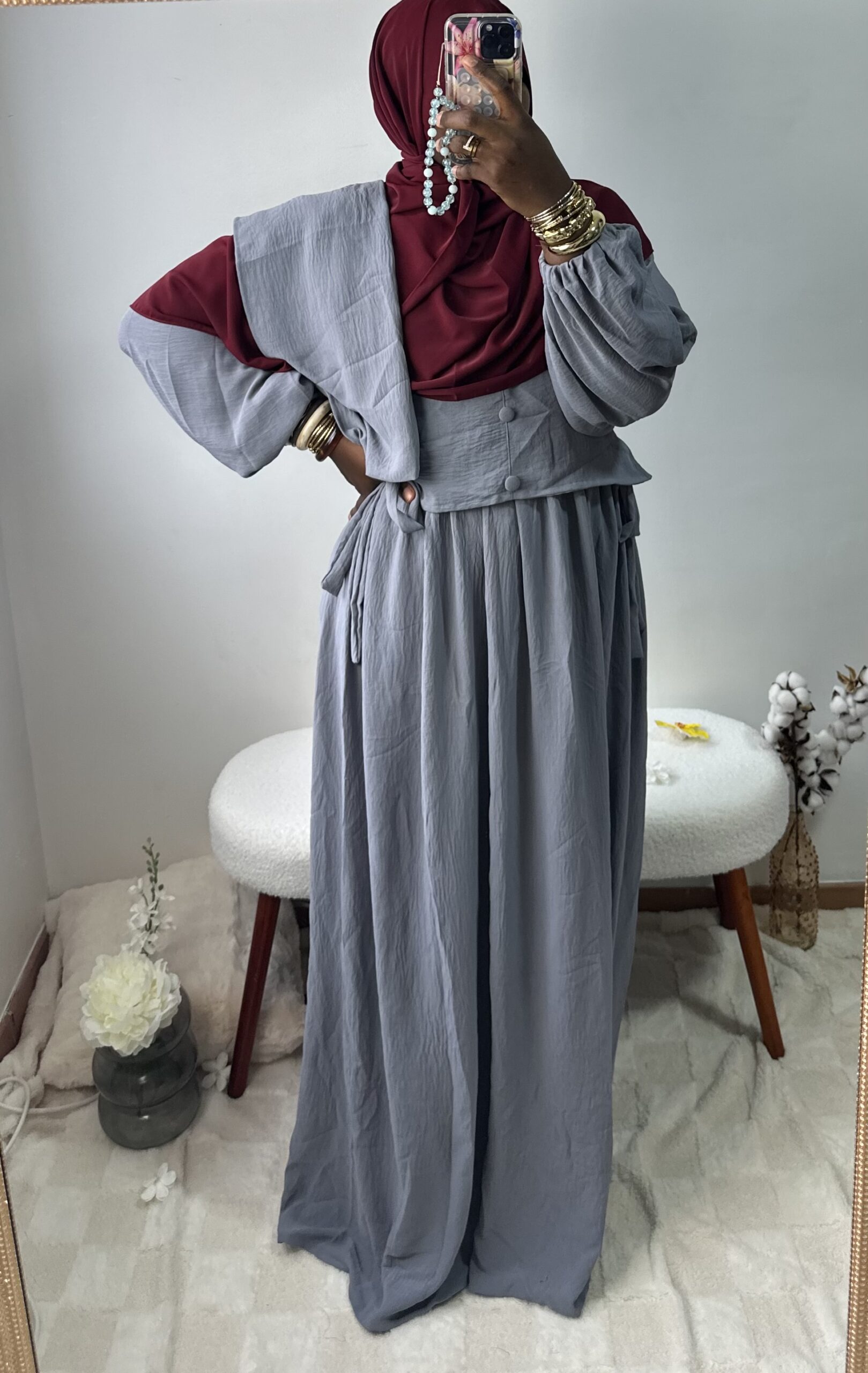Abaya jazz manches ballon – Image 2