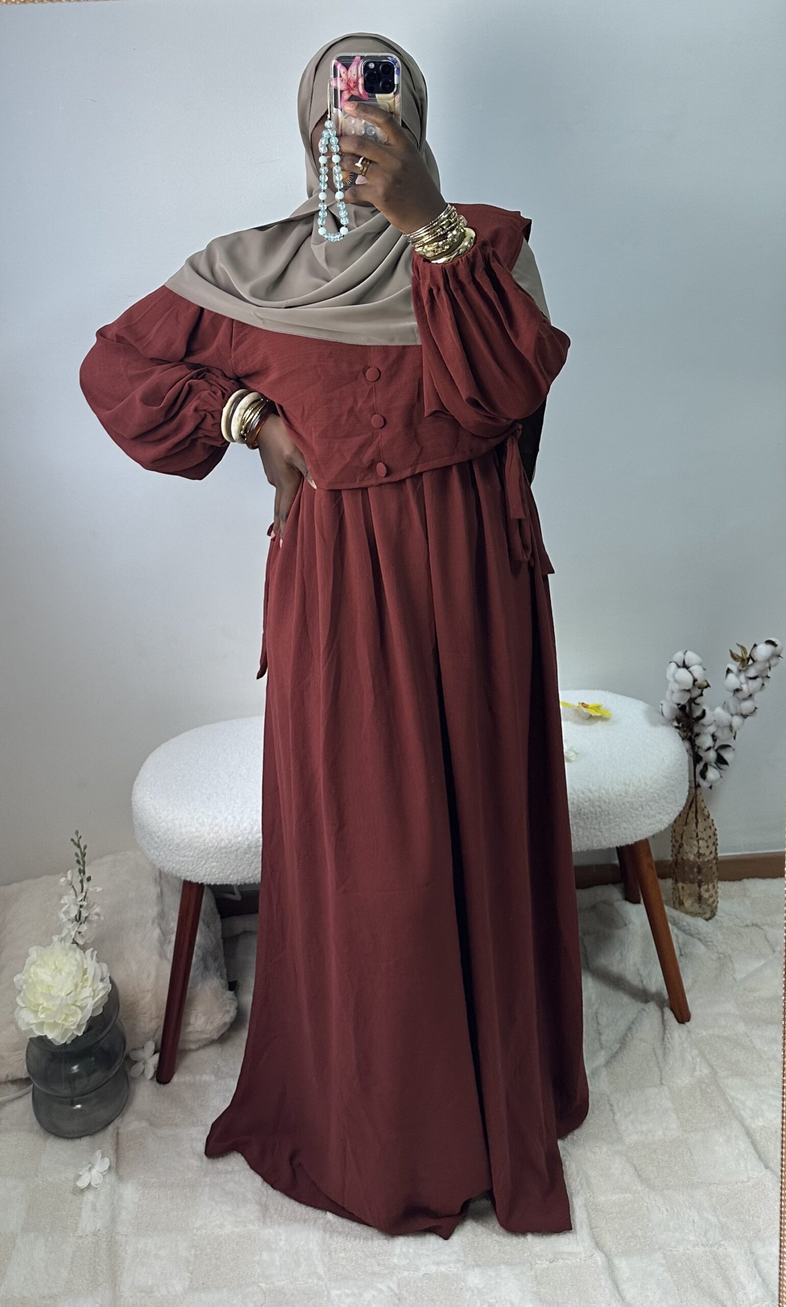 Abaya jazz manches ballon – Image 9