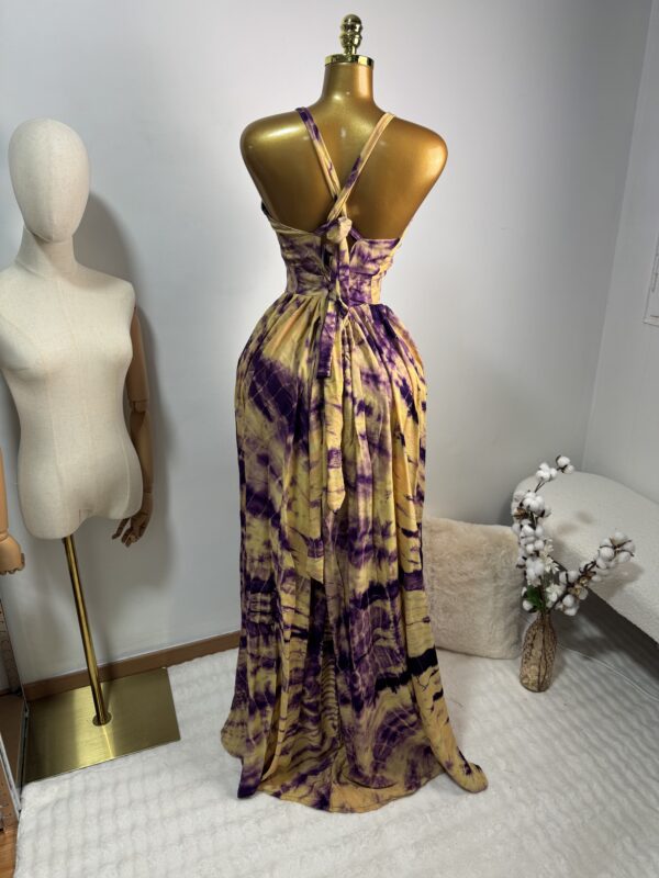 Robe longue dos croisé