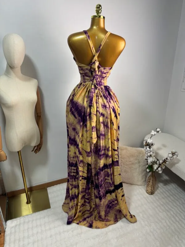 Robe longue dos croisé