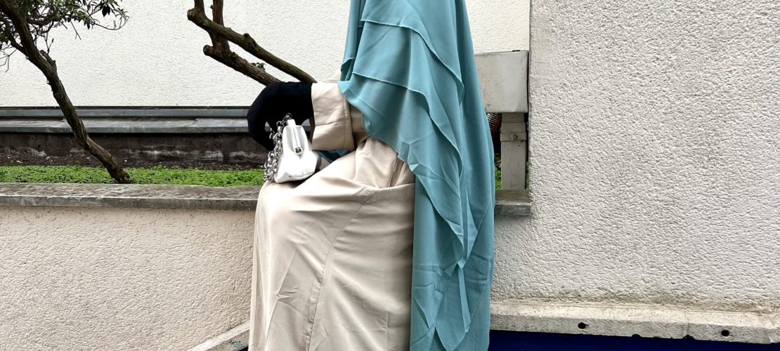 Khimar mousseline triples voiles TURQUOISE