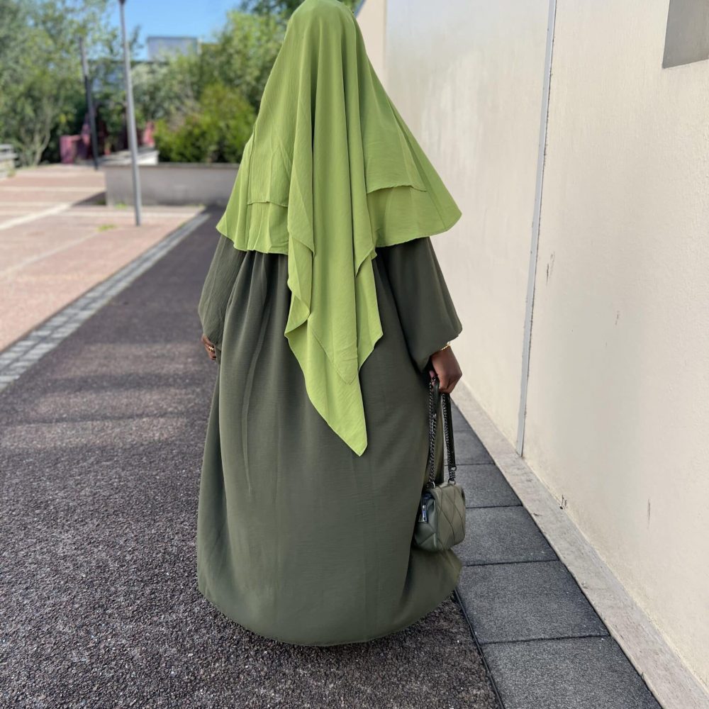 khimar jazz double voile, couleur olive